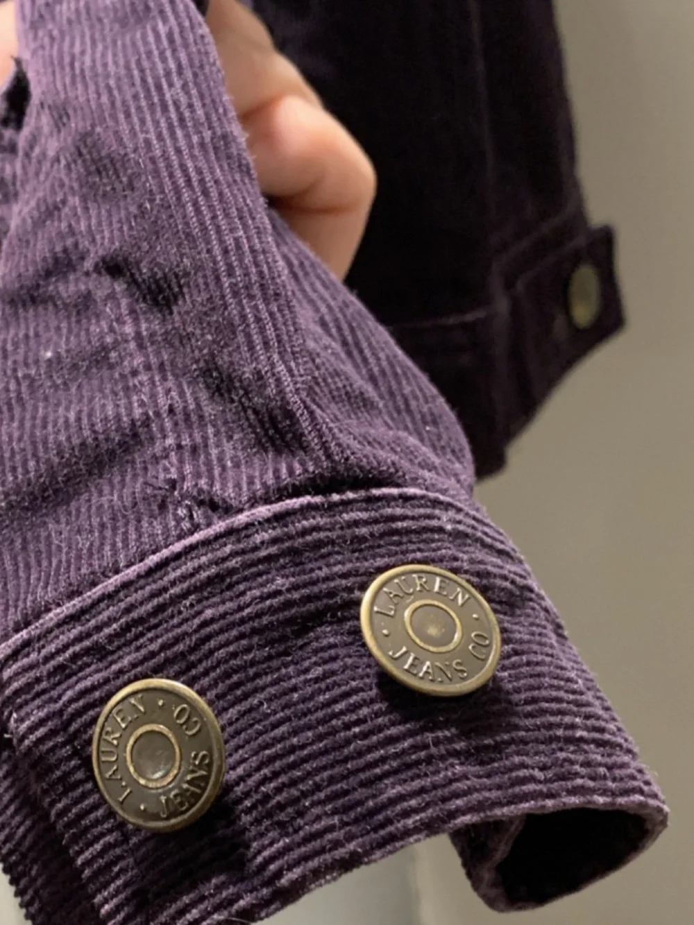 Y2K Ralph Lauren Purple Corduroy Jacket P/M Petite Collared Button Pocket SKU026 - Picture 10 of 10